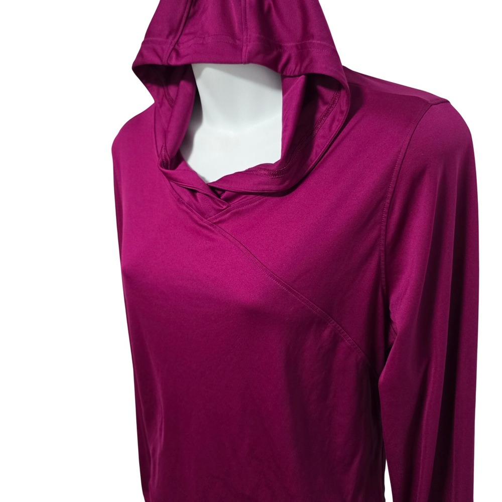 Under Armour HeatGear Catalyst Hoodie Womens XL Purple Thumbhole Fitted Running‎ - Picture 2 of 9